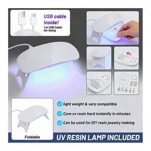 ชุดทำเครื่องประดับเรซิ่น DIY เรซิ่น UV ใสแข็ง พร้อมหลอดไฟ LED แม่พิมพ์ซิลิโคน กลิตเตอร์ ดอกไม้ จี้ ต่างหู รุ่น MODEL - Product Image 4