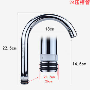 Grifo de Cocina y Baño de Latón Ranurado Giratorio de 24 mm, Accesorios para Grifo de Lavabo/Fregadero, Acabado de Superficie Cepillada para Baño - Product Image 3