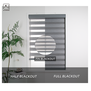 Persianas Zebra Inteligentes con Control Remoto, Cubierta para Ventanas de Sala de Reuniones, Control Eléctrico de Doble Capa, Translúcidas y Opacas, Día y Noche - Product Image 6