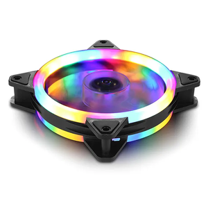 Mới đến màu sắc thay đổi khẩu độ kép 12cm quạt máy tính để bàn máy tính làm mát bằng không khí Tản Nhiệt Led Aurora Chassis khẩu độ kép - Product Image 2
