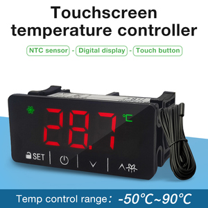 Venta al por mayor, termostato <span class=keywords><strong>Digital</strong></span>, pantalla táctil, controlador de temperatura, regulador de temperatura, Sensor NTC, relé, incubadora de elaboración de cerveza - Product Image 5
