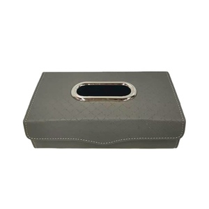 Boîte de mouchoirs de <span class=keywords><strong>voiture</strong></span>, rangement automatique <span class=keywords><strong>pour</strong></span> mouchoirs de <span class=keywords><strong>voiture</strong></span> en maille avec cuir PU, nouveau Design - Product Image 2