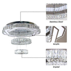 Zèle éclairage plafond cristal anneau lustre encastré forme de fleur led cristal plafonnier - Product Image 5