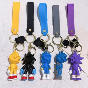 Hot Sell 3D Cartoon Sonic Key Chain Car Keychain Girl Teen <strong>Child</strong> Kids Gift Backpack Ornament Doll Keychain - Product Image 4