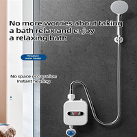 Chauffe-eau électrique instantané sans réservoir avec affichage LED thermostatique et pommeau de douche pluie pour salle de bain