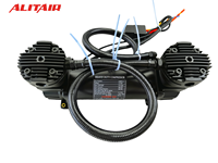 Compresseur d'air pour voiture ALITAIR 12V/24V à double cylindre, compresseur de suspension pour système de suspension pneumatique A480C-2 Max 300PSI