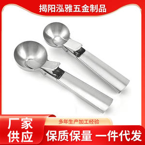 Stainless Steel <b>Ice</b> <b>Cream</b> Scoop 430 Large Spinning Manual Spring Loaded For Fruit <b>Balls</b> And Homemade <b>Ice</b> <b>Cream</b> - Product Image 5