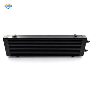 Plaque universelle de refroidissement d'huile de modification de voiture Double passage Sortie latérale AN10 Raccords Refroidisseur d'huile en alliage d'aluminium Pièces détachées de voiture - Product Image 4