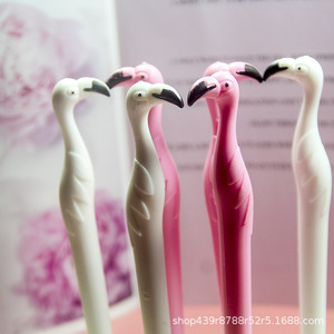 Bolígrafo de Gel con Forma de Flamenco, 0.5 mm, Rosa y Blanco, de Plástico, para Oficina y Escuela - Product Image 3