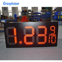 Layar LED Display Harga Bensin Minyak Luar Ruangan 7 Segmen Layar Hijau Merah 8.88-9/10 Papan Tanda Display Harga SPBU