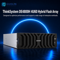 Lenovo ThinkSystem DE4800H 4U60 Hybride Flash Array 128 Go Double Contrôleur, 25/10GbE ISCSI 16/32Gb FC 12Gb SAS, 300 Disques 7.2PB