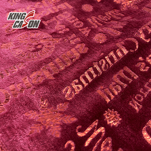 KINGCASON Fabric Supplier 100 Polyester Soft Comfortable Monogram Foil Stamping Flannel Fleece Fabric for Home Textiles - Product Image 2