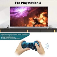 Manette de jeu sans fil P2 2.4G à succès, design transparent avec fonction de vibration