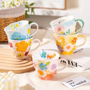 Taza <span class=keywords><strong>Alta</strong></span> de Cerámica Seto-Yaki Pintada a Mano con Diseño Artístico Moderno <span class=keywords><strong>y</strong></span> Asa, para Bebidas Calientes en el Hogar - Product Image 4