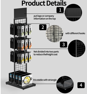 Sàn kim loại móc treo phụ kiện đứng thực tế hiển thị dao kéo kệ trong cửa hàng bán lẻ - Product Image 3