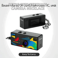 Mini caméra porte-clés rétro vintage compacte micro CMOS 1080P avec lumière LED, portable pour vidéo, photo, voyage et études