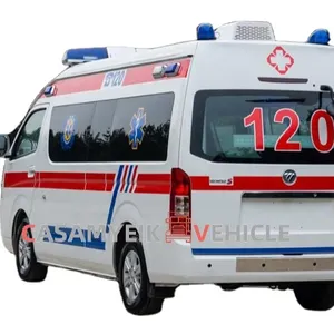 福田全新救护车4*2汽油发动机手动病房型救护车，带闪光灯