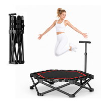 Trampoline pliable portable 40-48 pouces, silencieux, pour appartement, entraînement cardio en intérieur, équipement de fitness pour adultes et enfants
