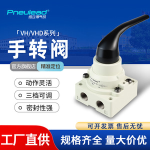 Válvula Neumática Pneulead Serie VH, Rosca Rc de 1/4, Núcleo de Cerámica, Control Manual, Válvula de Tres Posiciones y Cuatro Vías - Product Image 4