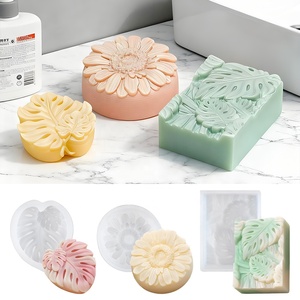 DM1275 해바라기 잎 모양 비누 만들기 실리콘 몰드 DIY 천연 수제 배쓰밤 향초 왁스 공예 도구 - Product Image 1