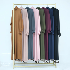 Sharut Groothandel Hoge Kwaliteit Turkse Bescheiden Hoodie Abaya voor Meisjes Moslima's Jurk Eén Delig Lange Burka Jilbab Gebedskleding - Product Image 5