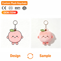 Porte-clés en peluche personnalisé en forme de fruit, OEM ODM, pendentif en coton PP doux, fabriqué sur commande, cadeau de fête