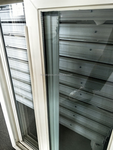 Phong cách Mỹ đôi màu PVC TREO CỬA SỔ trượt dọc với lưới chống muỗi - Product Image 4