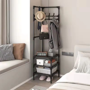 Estante colgante para armario, bastidores de Metal para ropa, colgador de ropa multifunción de pie, estante de almacenamiento, percheros de esquina para dormitorio - Product Image 1