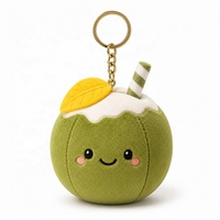 Porte-clés en peluche personnalisé : du design de noix de coco au produit réel, fabrication professionnelle OEM ODM, jouet en peluche doux personnalisé en forme de fruit à partir de votre illustration