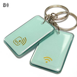 Llavero de holograma personalizado impreso y etiqueta NFC epoxi NTAG213 RFID programable con <span class=keywords><strong>URL</strong></span> - Product Image 3