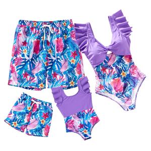 ODM personnalisé, MOQ 50, service OEM, maillots de bain de luxe assortis pour la famille avec imprimé Père Noël, ensemble 4 pièces, maillot de bain femme, bikini, vêtements de plage - Product Image 3