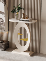 Console de style italien minimaliste moderne multifonctionnelle en dalle de pierre, étagère d'entrée, table de canapé, pour couloir et hall, haut de gamme pour salon