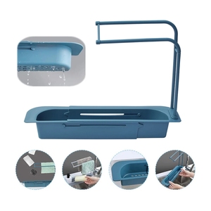 Telescopic Shelf Kitchen Sinks Organizer Soap Sponge Holder Sink Drain Rack Storage Basket