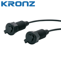 KRONZ Plaque murale étanche et anti-poussière 3,5 mm TRS Stéréo avec fixation par vis filetée, câble audio mâle-femelle encastré 400 mm