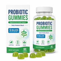 Complément alimentaire probiotique en gommes 5 milliards de UFC avec fibres prébiotiques inuline, à base de pectine végétalienne, pour la santé intestinale, marque privée