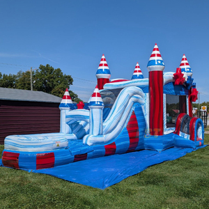 Castello Gonfiabile per Bambini con Scivolo a Tema Stelle, Casa Rimbalzante Commerciale per Feste all'Aperto - Product Image 1