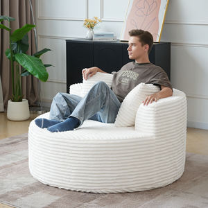 Atunus Moderno apartamento Salón Blanco sofá tapizado de pana vacío comprimido envío redondo acento asiento individual silla sofá - Product Image 4