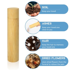 Urne funéraire en bambou pour cendres, souvenir, pour cendres, cheveux, fleurs séchées, portable - Product Image 2