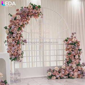 LEDA Decoración para Eventos de Boda, Fondo Acrílico Blanco de Lujo, Juego de Dos Piezas, Arco de Flores Colgante - Product Image 2