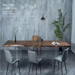 Mobili <span class=keywords><strong>per</strong></span> la Casa e Ristorante <span class=keywords><strong>Tavolo</strong></span> <span class=keywords><strong>da</strong></span> Pranzo in Legno con Lastra di Noce e Bordo Naturale - Product Image 5