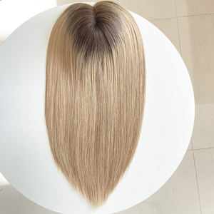 Wholesale Ready to Ship Mono <b>Lace</b> Topper with Weft for <b>White</b> Women European Russian Virgin Human Hair Pieces - Product Image 6