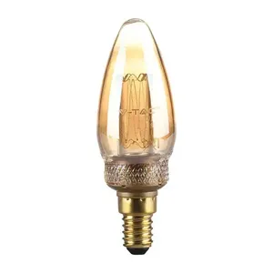 Bombilla LED de filamento de cera, 2w, vidrio ámbar, 1800k, e14; ideal para decoración y entornos acogedores. - Product Image 1