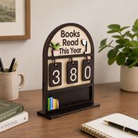 Plaque de comptage de livres en bois personnalisée pour lecteurs, décoration de bureau, cadeau de festival pour les bibliophiles
