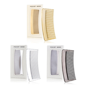 Peigne de poche pour cheveux, or, argent, noir, ABS, peigne de voyage, recommandé par les coiffeurs - Product Image 1
