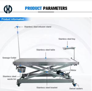 Table d'opération <span class=keywords><strong>vétérinaire</strong></span> à conception robotisée avec levage électrique, bac à déchets et support de perfusion, adaptée aux cliniques vétérinaires - Product Image 2