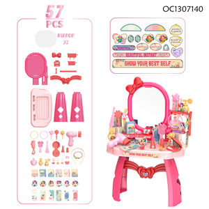 Ensemble <span class=keywords><strong>de</strong></span> beauté portable pour salon <span class=keywords><strong>de</strong></span> coiffure et maquillage, jeu <span class=keywords><strong>d</strong></span>'imitation, cadeau <span class=keywords><strong>de</strong></span> Noël et <span class=keywords><strong>d</strong></span>'anniversaire pour filles, coiffeuse avec accessoires - Product Image 6