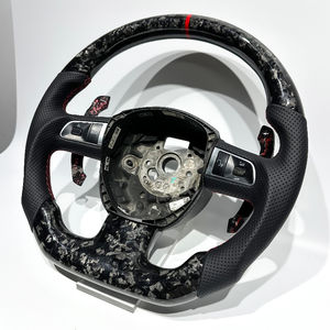 หนังคาร์บอนไฟเบอร์แท้จากโรงงานสำหรับพวงมาลัยรถยนต์ <span class=keywords><strong>Audi</strong></span> B7 A1 A3 A4 A6 A7 A8 B6 B8 B9 C6 C7 C8 TT R8 ซีรีส์ <span class=keywords><strong>Q</strong></span> - Product Image 4