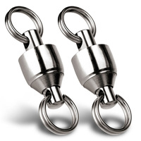 Swivel Pancing Bola dengan Cincin Terpisah Baja Anti Karat, Konektor Swivel Pancing Laut Dalam, Pengait Snap