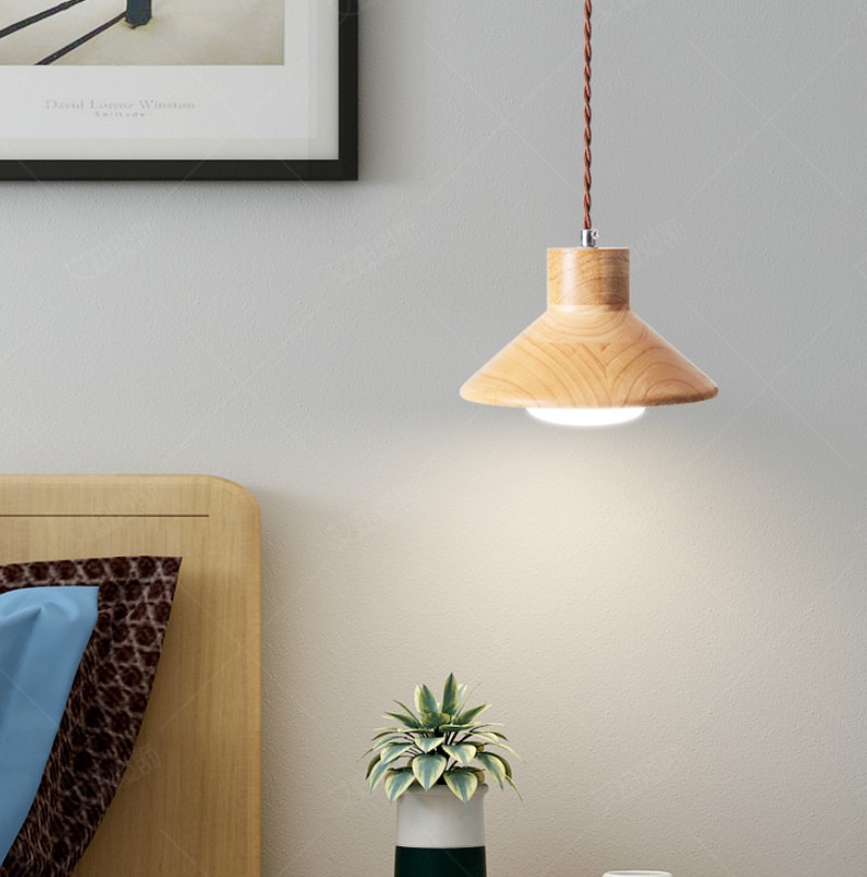 Lampada a sospensione a LED Lampada di Legno Dimmerabile con Telecomando Lampada a sospensione in legno in natura Lampadario per ufficio Lampada da tavolo da pranzo a soffitto (L100cm, Log color
