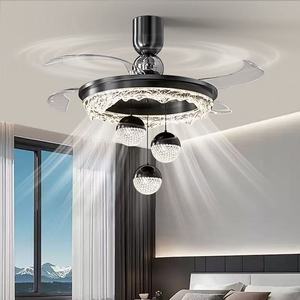 <b>LED</b> <b>Ceiling</b> Fan Lamp Full Spectrum <b>Light</b> <b>Crystal</b> Chandelier Nordic Style Living Room Dining Room Villa Bedroom Integrated Fan - Product Image 3